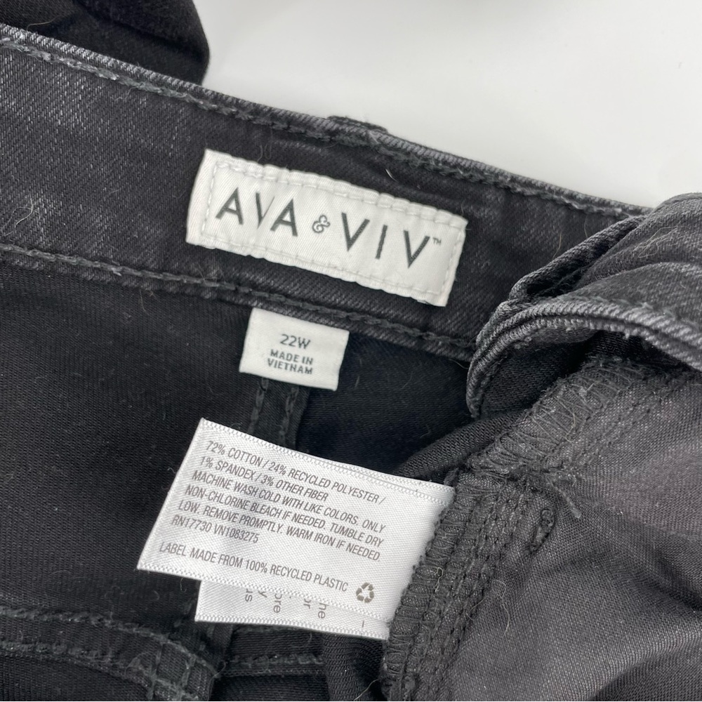 Ava & Viv Skinny Jeans Black Denim 22W - Picture 4 of 5